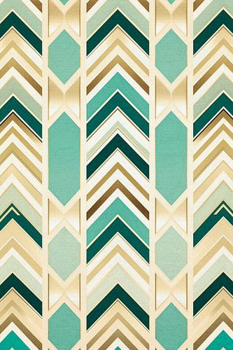 Art Deco Zigzag Pattern with Turquoise