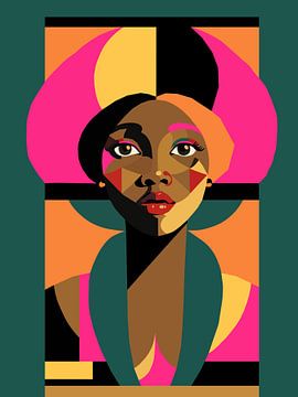Kleurrijke Afrikaanse vrouw van H.Remerie Photography and digital art
