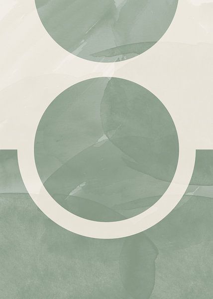 Sun Moon Retro Abstract by Mad Dog Art
