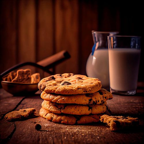 Freshly baked chocolate biscuit