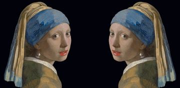 La fille avec une boucle d'oreille en perle sur Digital Art Studio