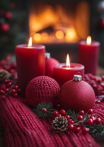 Kaarsgloed op Kerstmis