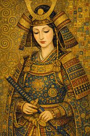 Gemälde einer japanischen Samurai-Frau. von Johannes