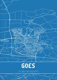 Blauwdruk | Landkaart | Goes (Zeeland) van Stad & Wand