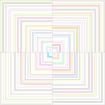 vierkant in pastel kleuren van W J Kok