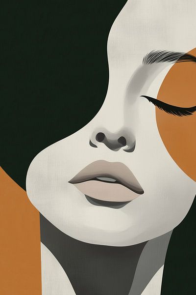Minimalistisch vrouwelijk portret met elegante contrasten van Color Square