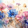 Blütenpoesie in Aquarell von Sabine Wagner