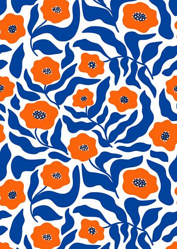 Minimalistisch bloemenpatroon met herhaling