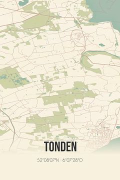 Vintage landkaart van Tonden (Gelderland) van Rezona