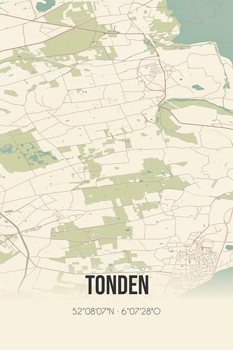 Vintage landkaart van Tonden (Gelderland)