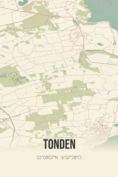 Carte ancienne de Tonden (Gueldre) par Affiches de lieux