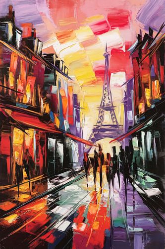 Kleurrijke avond in Parijs