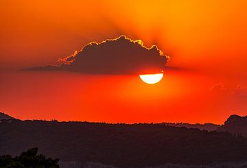 Zonsondergang in Dubrovnik, Kroatie van Lisa Dumon