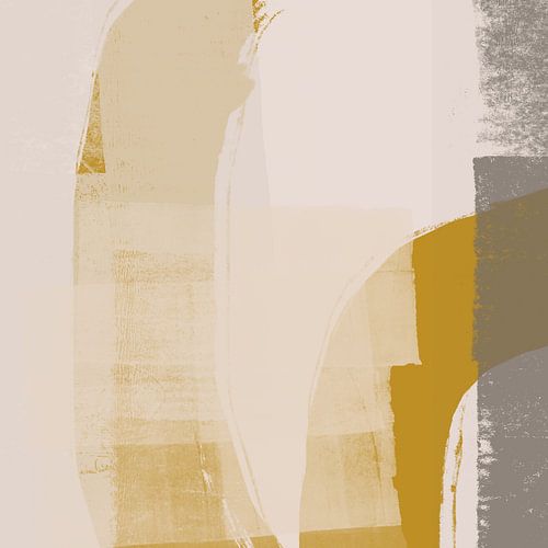 Oker, wit en grijs. Moderne abstracte kunst I