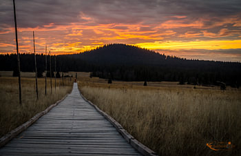 Coucher de soleil dans les monts Métallifères