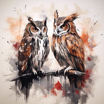 2 owls artistic by TheXclusive Art