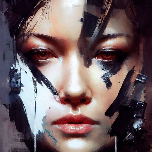 Starkes Porträt einer schönen Frau