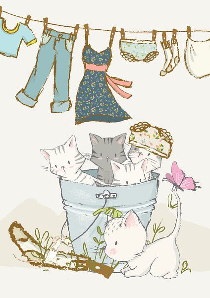 Big wash with kitten by Lucia