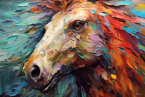 paard in multicolor van Gelissen Artworks