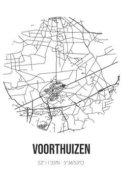 Voorthuizen (Gelderland) | Landkaart | Zwart-wit van MijnStadsPoster