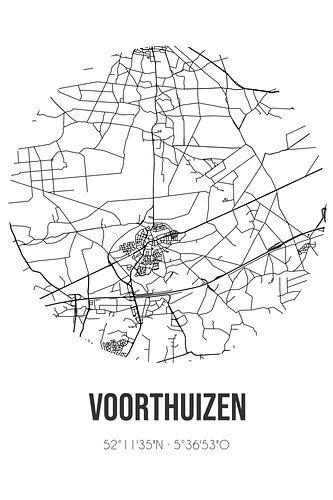 Voorthuizen (Gelderland) | Landkaart | Zwart-wit