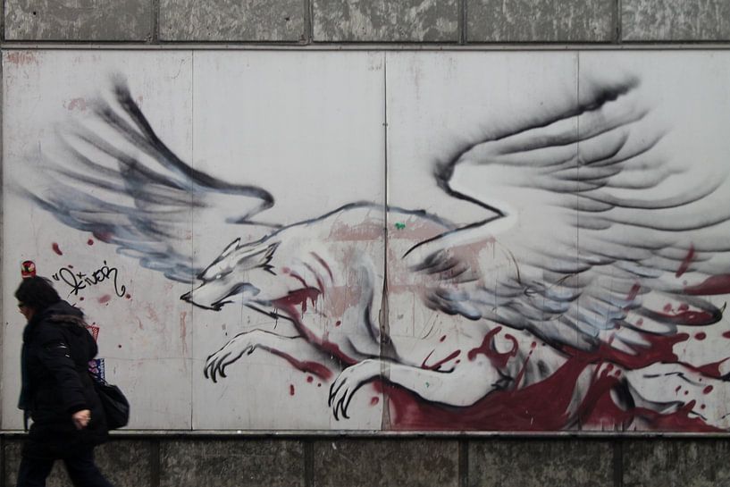 mythische wolf grafitti groningen by Martijn Wams