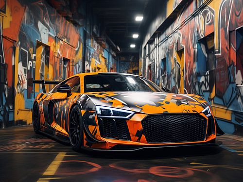 Grafitti stijl sportwagen