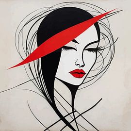 Peinture minimaliste d'une femme
