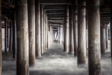 Pillars in the sea under the Santa Monica Pier California United States by Retinas Fotografie