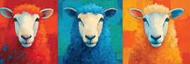 Kleurrijk Schaap van Abstract Schilderij