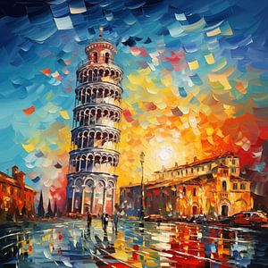 Toren Van Pisa abstract van The Xclusive Art