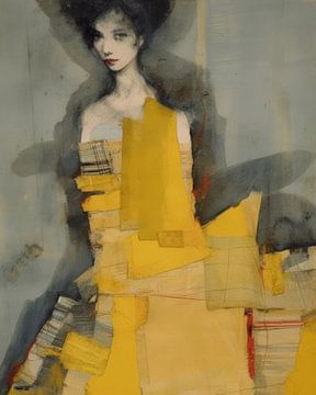 Portret "Yellow color blocking" van Carla Van Iersel