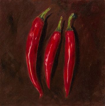 3 hot chili peppers by Astridsart