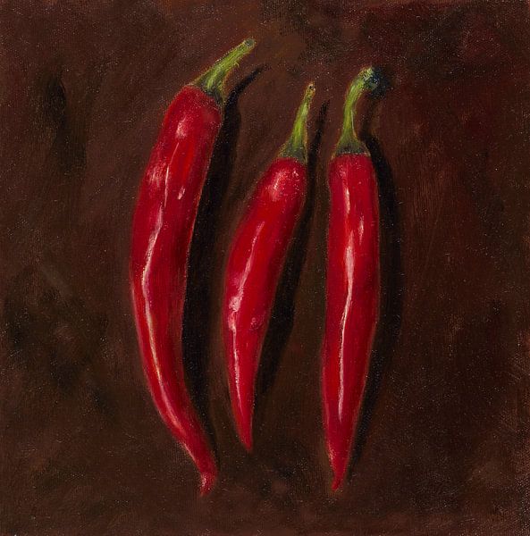 3 scharfe Chilischoten von Astridsart