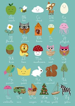 Learn abc with cute animals van Green Nest