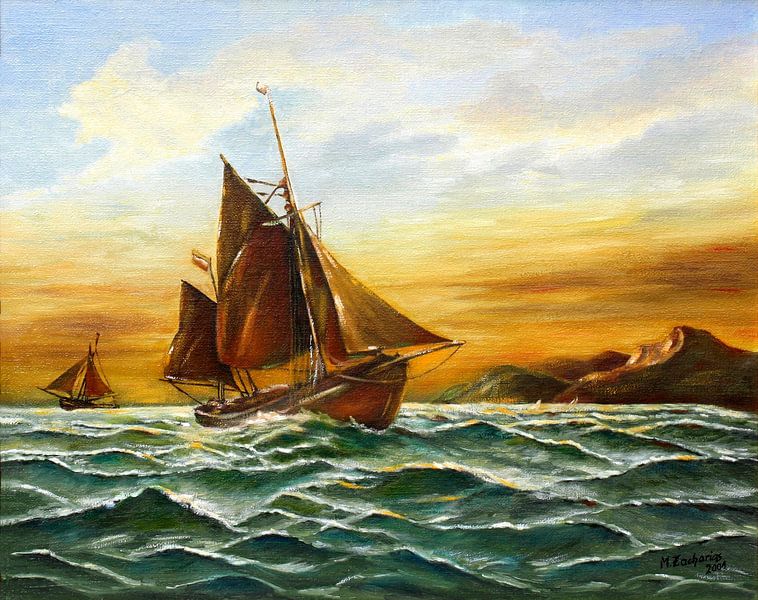 Sailing Ship at Sea by Marita Zacharias