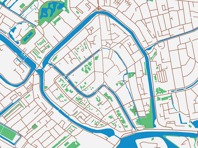 Kaart van Gouda Centrum in de stijl Urban Ivory van De Kaartenwinkel