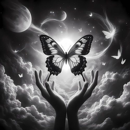De handen van de vlinder