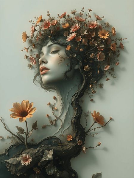 Surrealismus Porträt einer Frau von Jolique Arte