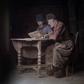 Porträt aus dem Jahr 1905 von zwei Volendamer Fischern von Affect Fotografie
