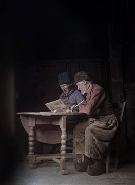 Portret uit 1905 van twee Volendamse vissersmannen van Affect Fotografie