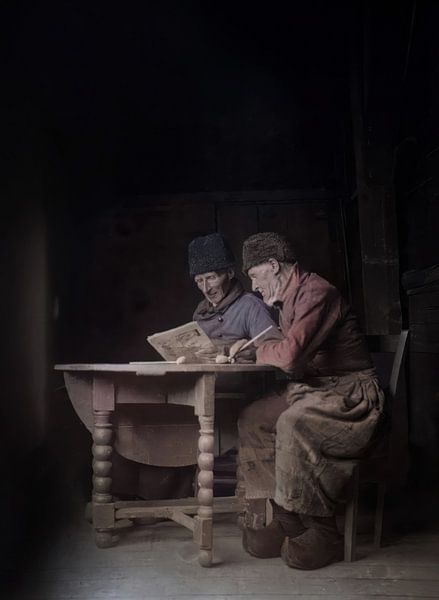 Portret uit 1905 van twee Volendamse vissersmannen van Affect Fotografie