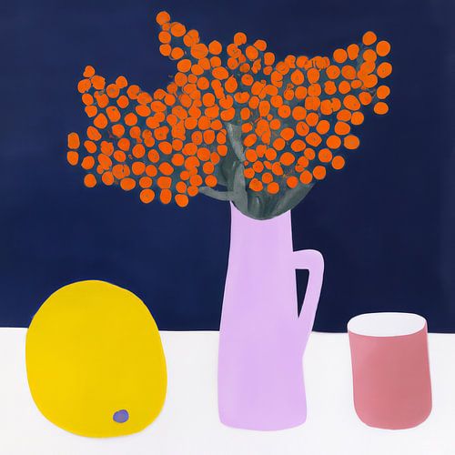 Trendige Illustration in warmen Farben