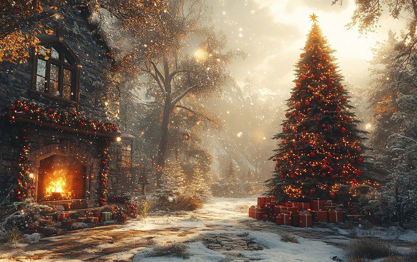 Gezellige kerst woonkamer van Lufy