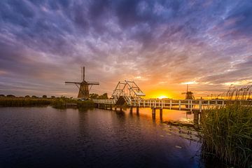 Sunset Kinderdijk by Michiel Buijse