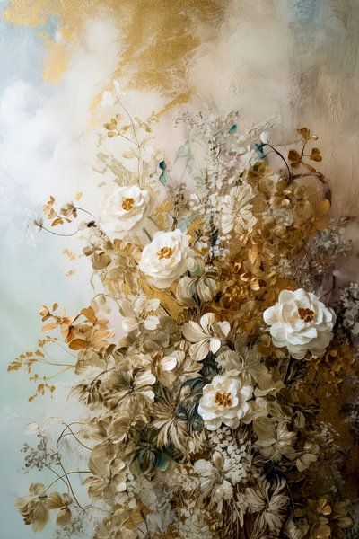 Blumen Rokoko-Gemälde von Preet Lambon
