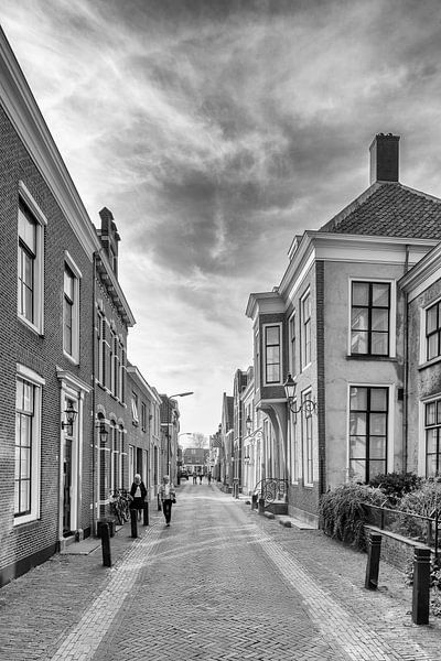 Kerkstraat IJsselstein en noir et blanc par Tony Buijse