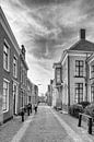 Kerkstraat IJsselstein en noir et blanc par Tony Buijse Aperçu