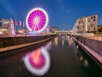 Cologne Ferris Wheel in the late evening by Michael Valjak