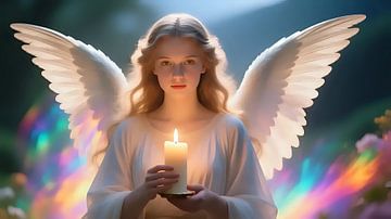 Hemelse boodschapper met kaars